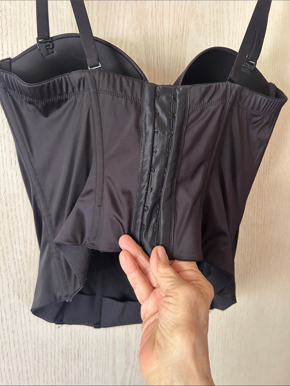 Maidenform Black Longline Bustier with Lace Detail - Picture 5 of 5